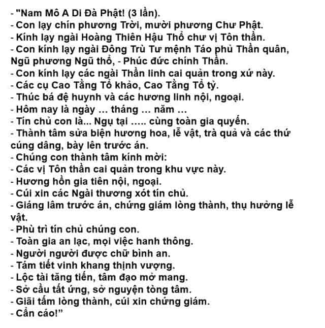 Bài văn khấn vái gia tiên xin đổi đời, đổi vận