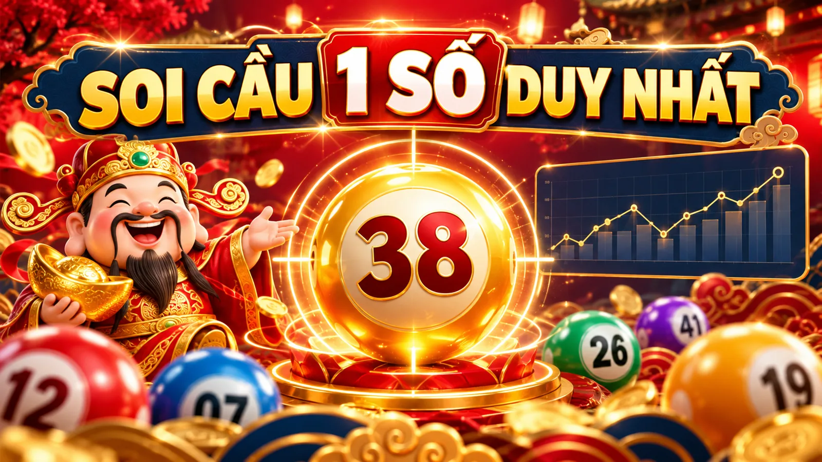 Bảng soi cầu một số duy nhất với một bóng số vàng được làm nổi bật giữa các dãy bóng số