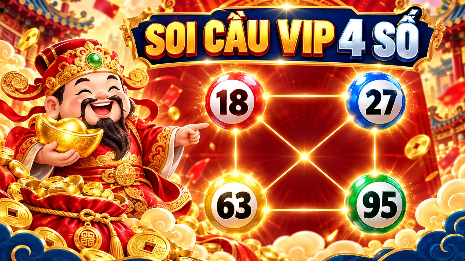 Soi cầu VIP 4 số miền Bắc với bốn bóng số nối thành sáu cặp xiên 2